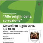 SI' DEMOCRAZIA presenta "Alle origini della corruzione"