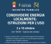 OSTUNI : COMUNITA' ENERGETICHE RINNOVABILI : INCONTRI