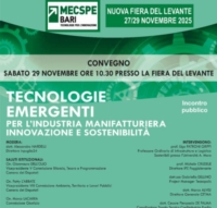 BARI : CONVEGNO SU TECNOLOGIE E SOSTENIBILITA' 