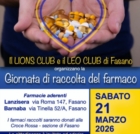 FASANO : RACCOLTA FARMACI DA BANCO