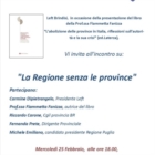 LA REGIONE SENZA PROVINCE : MicheLE EMILIANO A BRINDISI Mercoledì 25 Febbraio 